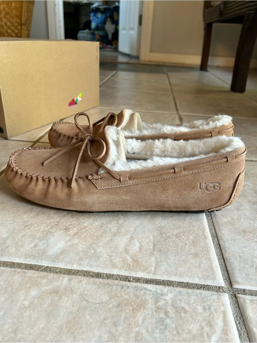 UGG Men’s Chestnut Suede Lined Moccasin Slippers